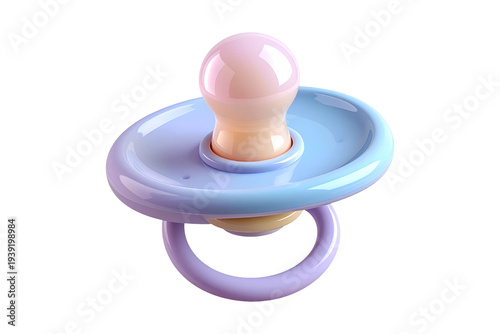 soft silicone baby pacifier in muted pastel color isolated png
