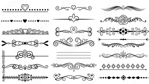 Elegant Ornamental Dividers: A Collection of Decorative Design Elements for Invitations, Stationery, and Artistic Layouts – Vintage Inspired Flourishes and Geometric Borders for Creative Projects