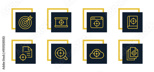 Business target, goal, growth, target, marketing Icon Set for Website, Apps and UI Interfaces