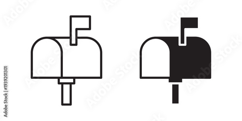 Mailbox icon vector illustration designs pack. EPS10