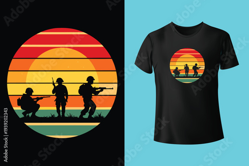 Fully editable vector illustration (Editable AI) and EPS outline Ultimate Soldier Courageous T shirt design an image suitable for t-shirt graphic, poster or print design, the package is 4500x5400px