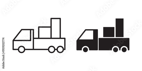 Moving truck icon vector illustration designs pack. EPS10