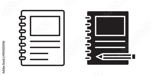 Notebook icon vector illustration designs pack. EPS10