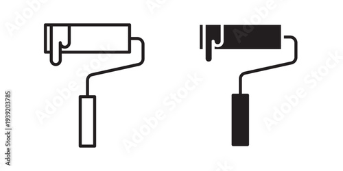 Paint roller icon vector illustration designs pack. EPS10