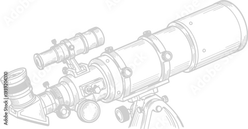 Vector illustration of a telescope, astronomy tool