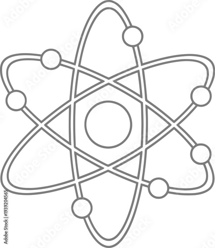 Vector atom icon, atomic structure symbol