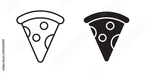 Pizza slice icon vector illustration designs pack. EPS10