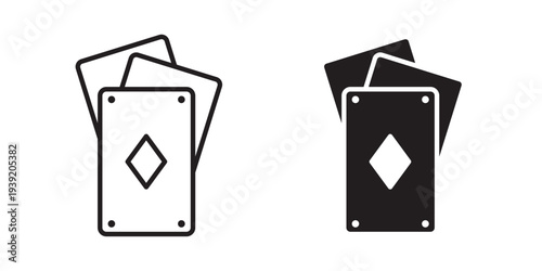 Playing cards icon vector illustration designs pack. EPS10