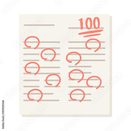 100点の答案用紙　イラスト