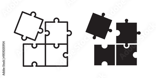 Puzzle icon vector illustration designs pack. EPS10