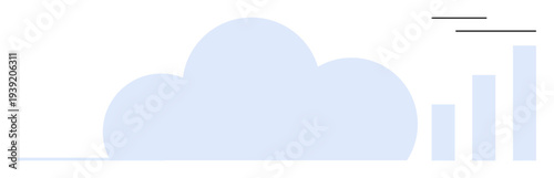 Cloud computing. Cloud computing concept with bar chart data growth and analysis. Cloud computing for digital transformation, data management, and technology solutions. For business, technology, IT