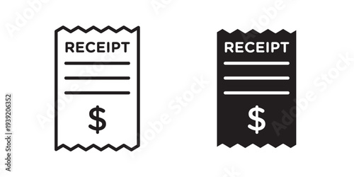 Receipt icon vector illustration designs pack. EPS10