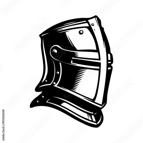 Logo casco de guerrero medieval. Icono con casco de caballero medieval