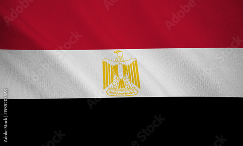 Bild auf Leinwand Egypt national flag waving fabric background