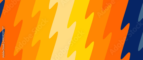 Abstract summer wave pattern with warm orange and yellow flowing shapes and blue accents, vibrant seasonal background, vector illustration