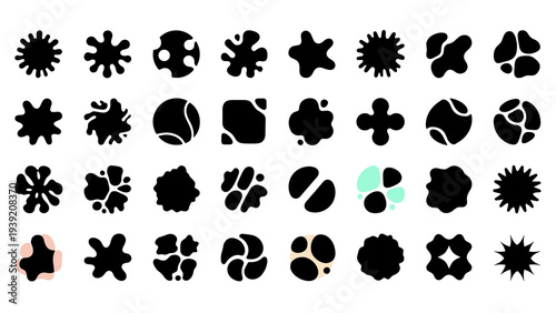 Playful Blob Icons: A Versatile Vector Set for Modern Design, Perfect for Branding, Web, and Social Media Graphics, Adding a Touch of Fun and Creativity to Any Project