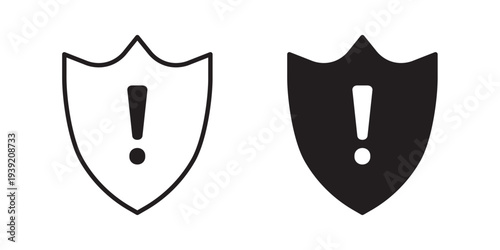 Shield exclamation icon vector illustration designs pack. EPS10
