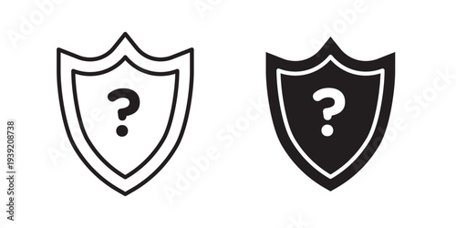 Shield interrogation icon vector illustration designs pack. EPS10