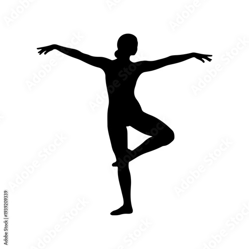 Silhouette of a Dancer in a Graceful Pose.