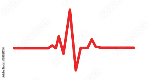 Red heartbeat line illustration with a distinct bold silhouette