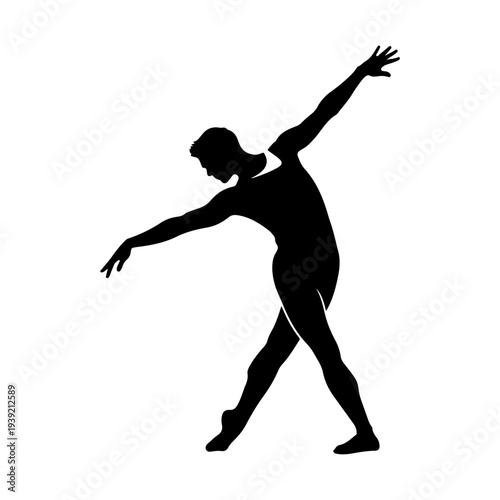Silhouette of a Male Ballet Dancer in Motion.