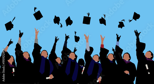 Graduates Throwing Caps in Celebration.