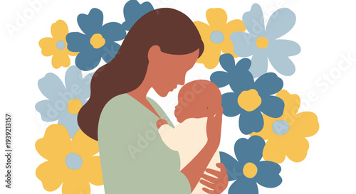 Mother Holding Baby Close to Heart.