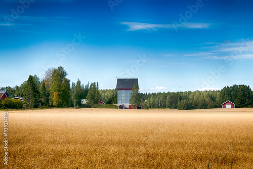 Beautiful summer countryside scenery in Loimaa, Finland. HDR.