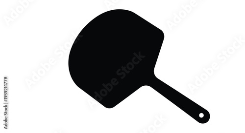 Black pizza peel simple design isolated on white background silhouette