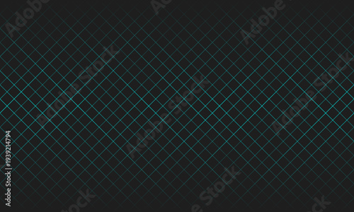 Abstract Digital Teal Grid Background with Perspective Mesh and Retro Synthwave Aesthetic.
