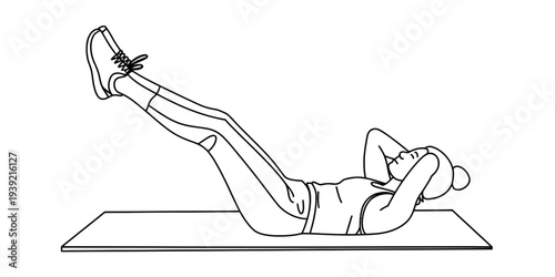Woman Doing Core Abdominal Exercise on Mat