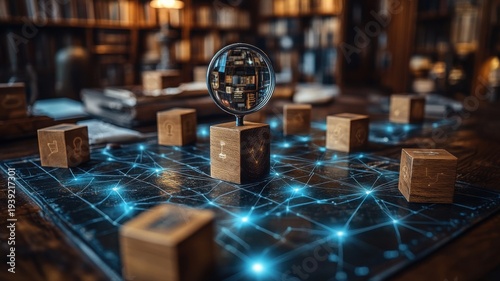 Strategic Data Network: AI, Knowledge, and Insight Concept insight concept strategy data network tea