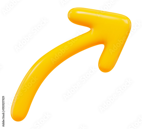 3D yellow arrow on isolated background. Infographic or business concept. Stock vector illustration.	
