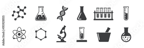 Collection of Science and Chemistry Icons biology research