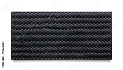 Black textured rubber surface with grid pattern for anti-slip grip and drainage