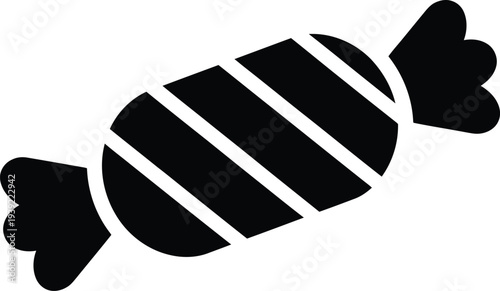 Striped candy wrapper sweet treat icon symbol silhouette snack food on transparent background