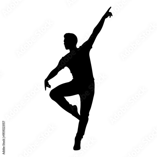 Silhouette of a Male Ballet Dancer in Motion.