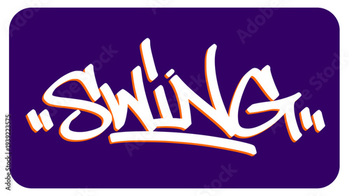 Swing Graffiti Tag Capturing the Fluid Motion and Power of Athletic Strokes in Sports Like Baseball and Golf.