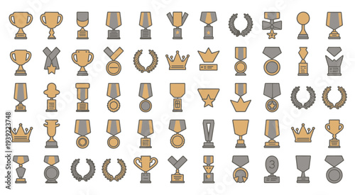 Extensive Collection of Award Icons vector