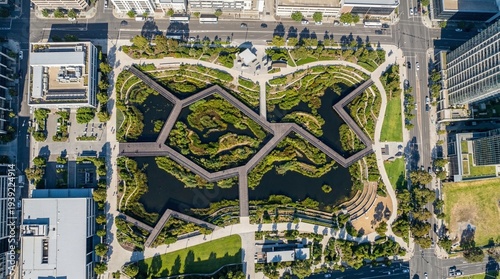 Urban Green Infrastructure Rain Garden and Flood Detention Park