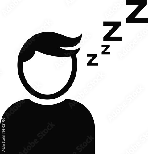 Person sleeping peacefully with Zzs indicating rest and relaxation quiet comfort in darkness for calm and tranquil moments