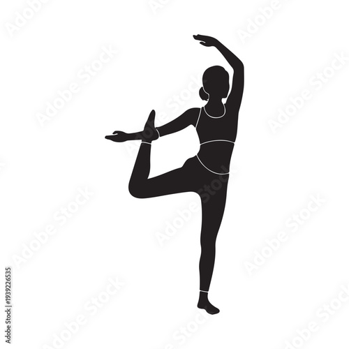 Minimalist Silhouette Yoga Pose Vector Illustration for Fitness and Wellness Designs