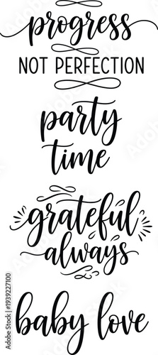 Inspirational quotes on a black background with elegant typography and floral accents