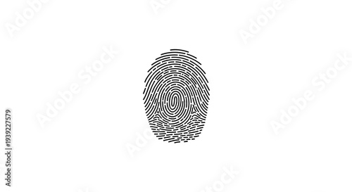 A detailed fingerprint pattern against a white background silhouette