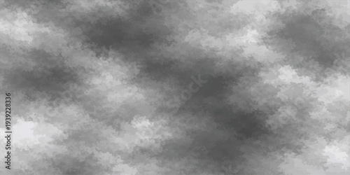 Abstract, the dark atmospheric clouds formation over a light-to-dark gradient, invoking a sense of mystery and foreboding. The image features a blend of gray tones, texture, weather. 