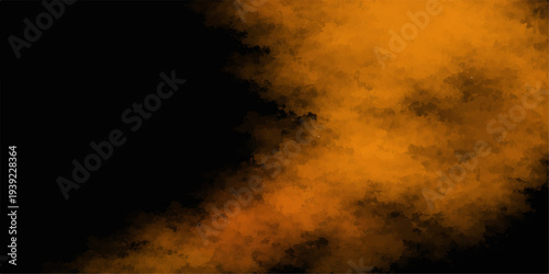 Abstract an ethereal orange plume billows across a dark canvas, creating a mesmerizing dance of color and texture. Its form, resembling smoke or abstract clouds, invites contemplation.