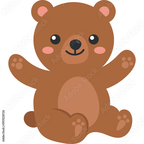 Cute Cartoon Teddy Bear Illustration