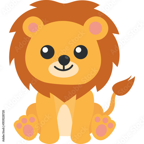 Cute Cartoon Lion Illustration