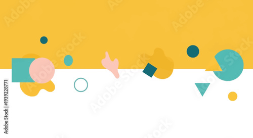 Abstract geometric shapes with a hand gesture silhouette