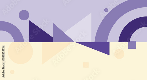 Abstract geometric shapes with a purple and gold color scheme silhouette